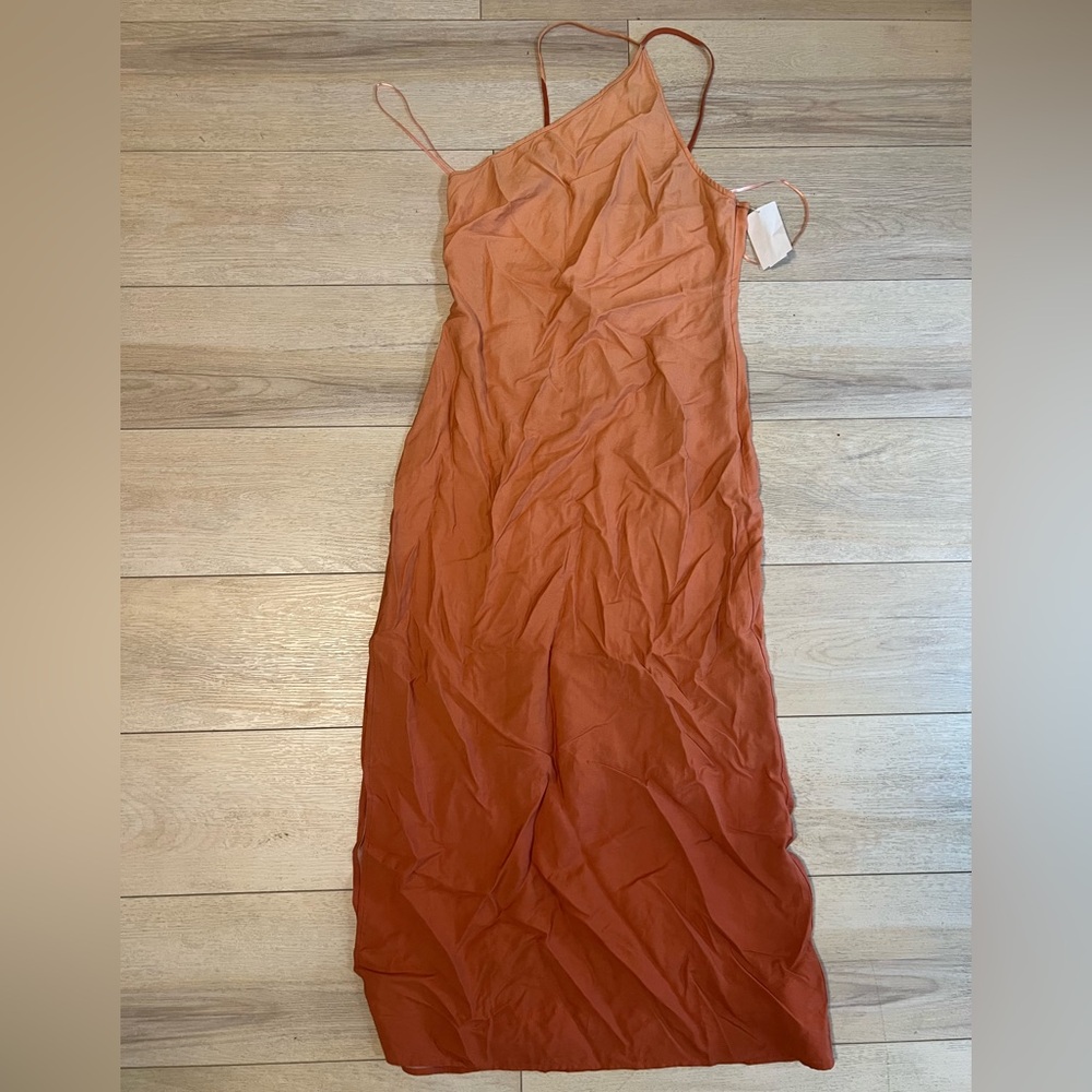 Madewell One-Shoulder Orange Maxi Dress